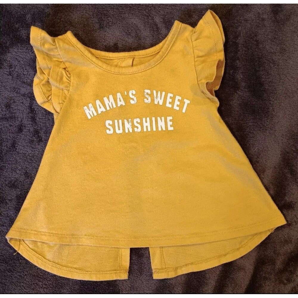 shirt 12 months Girls Grayson Mini Yellow Partial open back  baby Sleeveless
